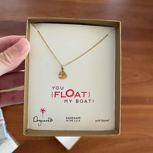 Dogeared Gold Dipped Sailboat Necklace